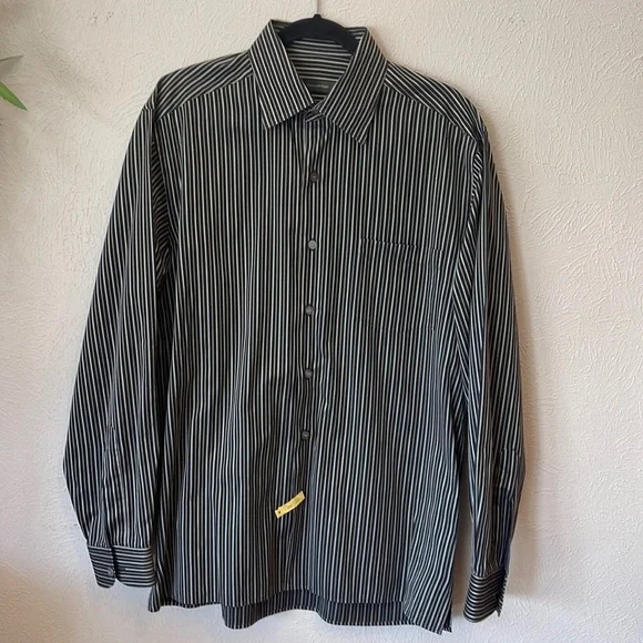 Ermenegildo Zegna | Shirts | Ermenegildo Zegna Mens Dress Shirt Size Large  Black With Stripes | Poshmark